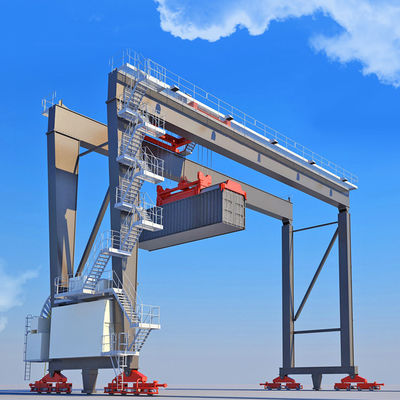 Aangepaste Elektrische Kraan van de Verschepende Containerbrug 22m Met rubberbanden