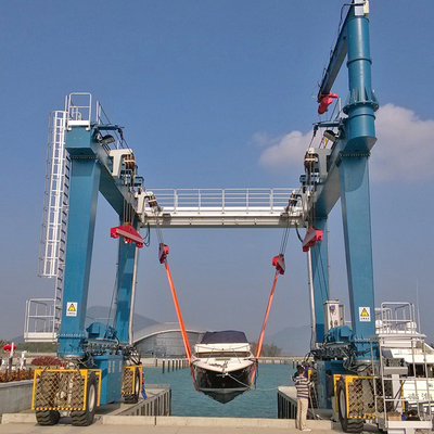 100 Ton Yacht Gantry Crane Electric Controlesysteem Marine Boat Lift